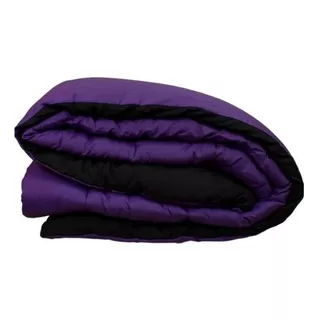 Acolchado Fidelna A2 2 Plazas Diseño Liso Color Violeta Y Negro De 190cm X 230cm