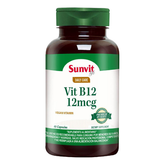 Vitamin B12 12mcg - 60caps, Svl Sabor Sin Sabor