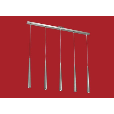 Colgante 5 Luces Konos Acero Led Base Lineal 20405ac Rd 