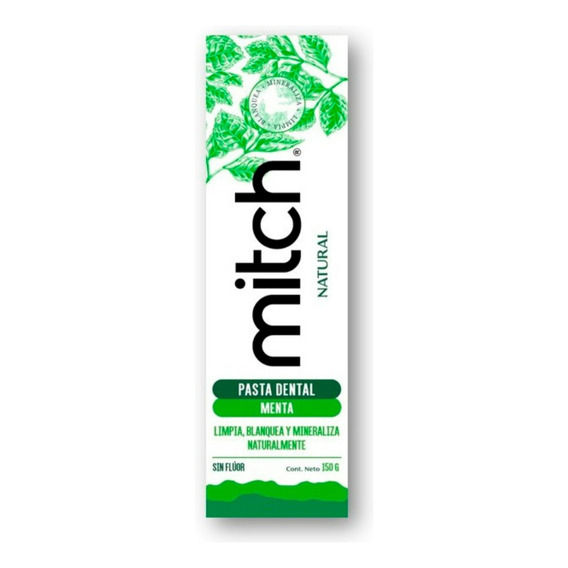 Pasta Dental Mitch Sin Fluor 100% Natural Sabor Menta