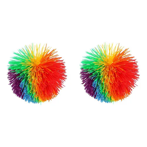 Bola Fluffy Silicone Grande Rainbow Monkey Stringy Saltando
