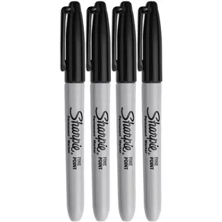 Set 4 Marcadores Permanentes Punta Sharpie Fina Negro