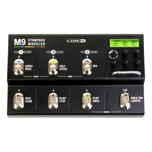 Line 6 M9 Stompbox Pedalera Multi Efectos Guitarra C/ Looper Color Negro