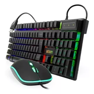 Kit Com Fio Usb Teclado+mouse Led Rgb Abnt Ii Bk-g550-exbom