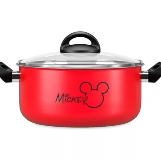 Caçarola Antiaderente Com Tampa 20 Cm Disney Vermelho Brinox