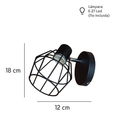 Aplique 1 Luz Diamante Negro Con Cromo Vintage Apto Led E27