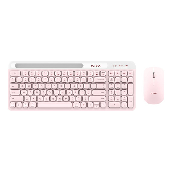 Combo Acteck 2 En 1 Teclado Mouse Slim Creator Virtuos Silk Color del mouse Rosa Color del teclado Rosa