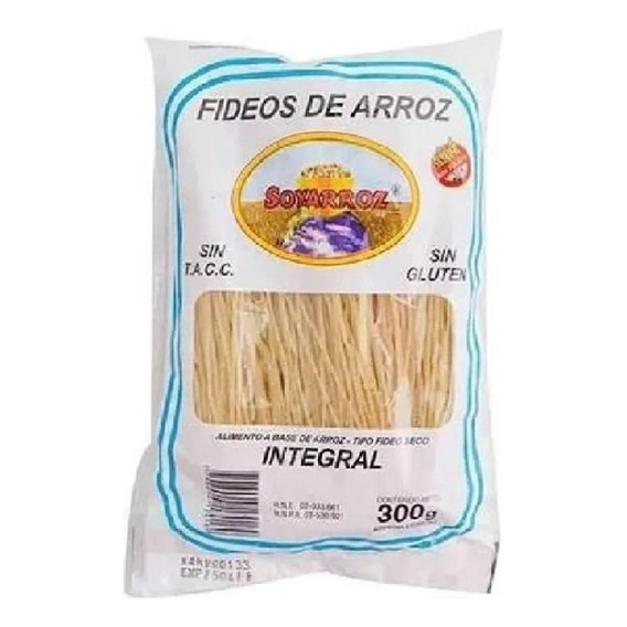 Fideos De Arroz Integral - Soy Arroz - 300 Grs. Sin Tacc