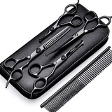 Set De Tijeras Profesional Para Peluqueria Canina Negro