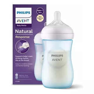 Mamadeira Philips Avent Pétala 3.0 260ml Azul Com Bico N.3