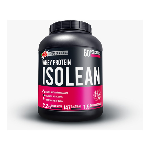 Proteina Whey Isolatada Hidrolizada Holix Lab 2.2kg 60 Serv Sabor Fresas Con Crema