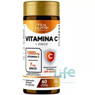 Vitamina C E Zinco | 60 Caps | 30g | Mixnutri