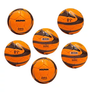 Pelota X 6 Unid. Fútbol No. 4 Profesional Futsal Tipo Nassau Color Naranja