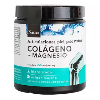 Suplemento En Polvo Natier Colágeno Y Magnesio 250 Gr Sabor Sin Sabor