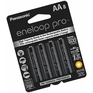 Pila Recargable Aa Panasonic Eneloop Pro Bk-3hcca Cilíndrica - Pack De 8 Unidades