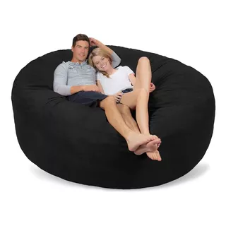 Puff Para Casal Luxo Gigante De Suede Ótimo Acabamento Vazio