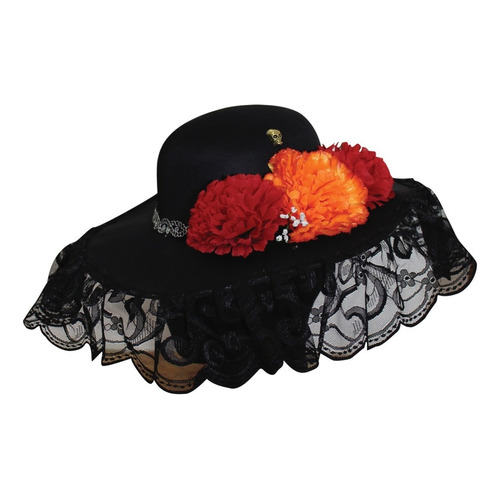 Sombrero De Catrina Colorida Disfraz Catrina Dia De Muertos Color Negro