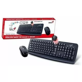 Kit De Teclado Y Mouse Inalámbrico Genius Km-8200 Inglés Us De Color Negro