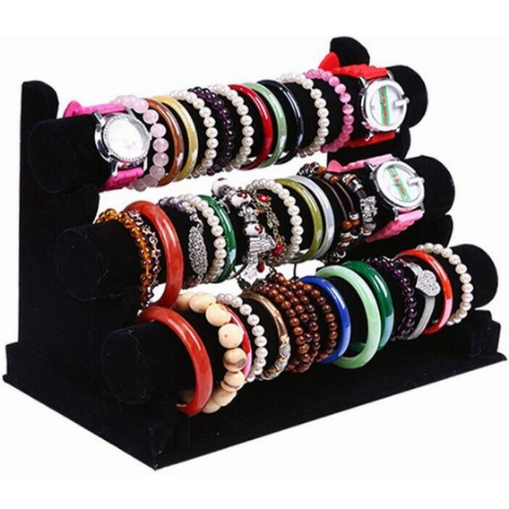 Exhibidor Porta Pulsera/porta Reloj Con 3 Niveles Plegable