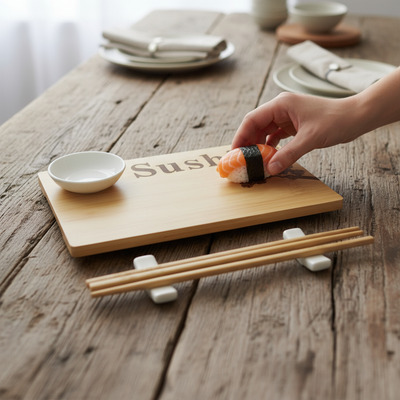 Set Sushi Nori Moto Bamboo Cerámica 92764 Bazarnet. P Madera