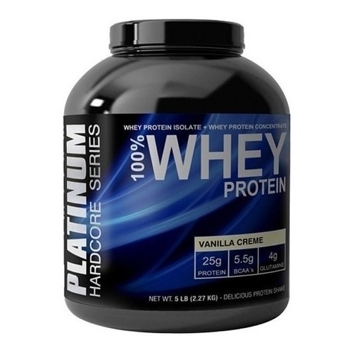 Suplemento en polvo Platinum  Hardcore Series Platinum 100% Whey Protein sabor vainilla en pote de 2.27kg