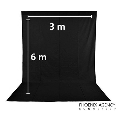 Tela Telon Negro Lino Fondo Estudio Chroma Key 3 X 6 Metros