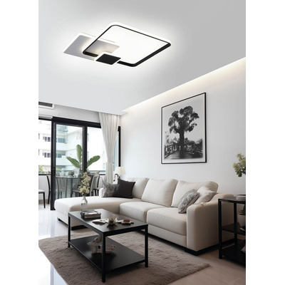 Plafon Led Texas Negro 42w Diseño Moderno Tendencia Dab