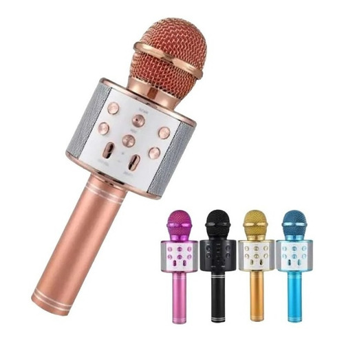 Microfono Karaoke Inalambrico Con Parlante Y Bluetooth Color Rosa