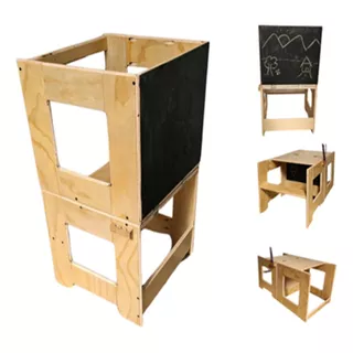 Torre De Aprendizaje Plegable Ajustable Escalera Montessori