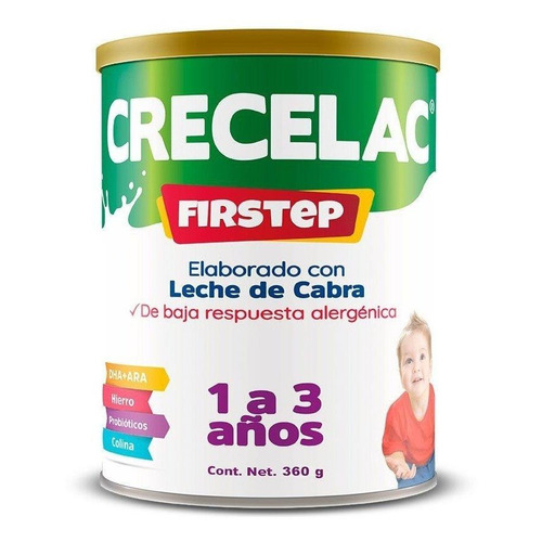 Leche de fórmula en polvo Dairy Manufacturers Crecelac Firstep sabor natural en lata x 12 unidades de 360g - 12 meses a 3 años