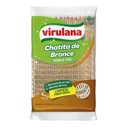 Virulana Esponja Chatita De Bronce 16 Grs Super Resistente