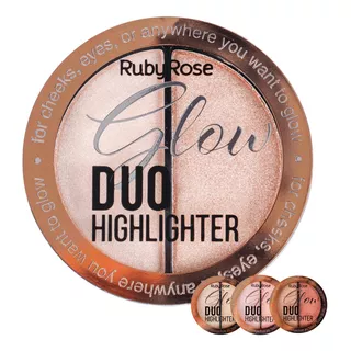 Pó Iluminador Glow Duo Highlighter Maquiagem Ruby Rose