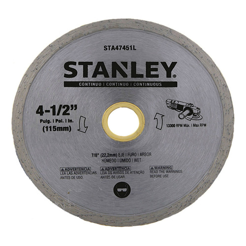 Disco Diamantado 4-1/2' Stanley Sta47451l Color Plateado