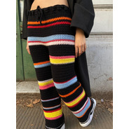 Pantalón Palazo Tejido Crochet Colores