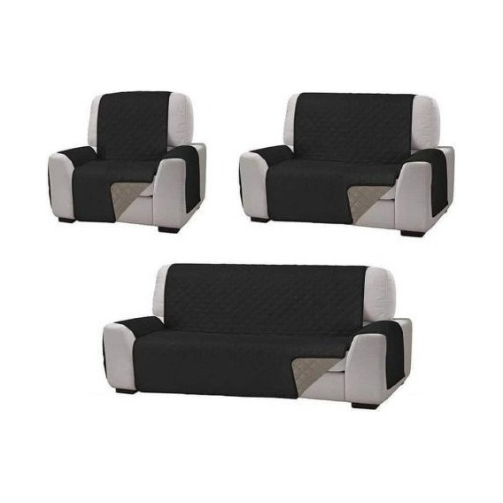 Cubre Sofa /sillon 3 Cuerpos Color Negro