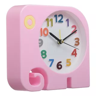 Relógio De Mesa Quarto Infantil Decorativo Elefante Re-05 E Cor Rosa