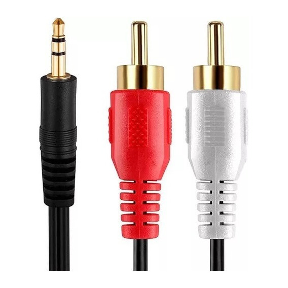 Cable Rca Miniplug 2x1 Audio Auxiliar 3,5 1.5mt Pack X10u