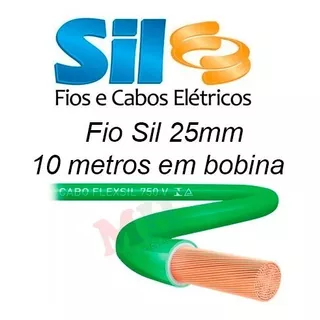 10 Metros Cabo Fio Elétrico Sil Flexível 25mm