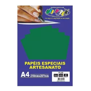 Papel Especial Color Plus 180g A4 20 Folhas Para Artesanato Cor Verde