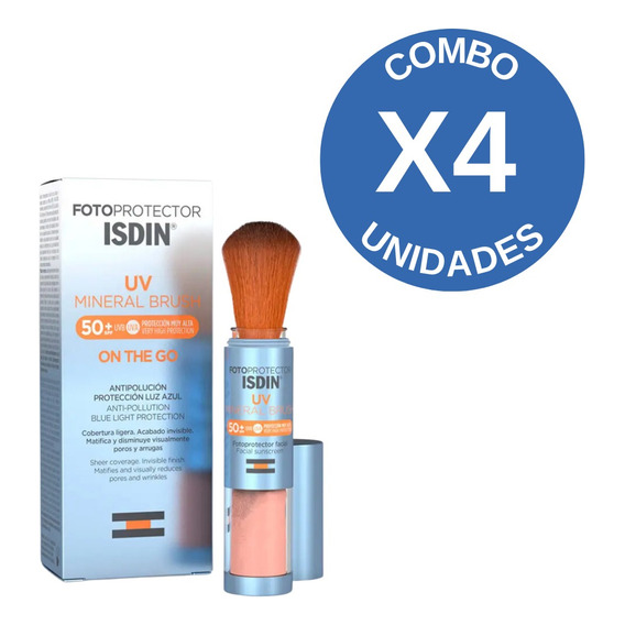 Combo X4 Isdin Fotoprotector Spf50+ Sunbrush Mineral Brocha