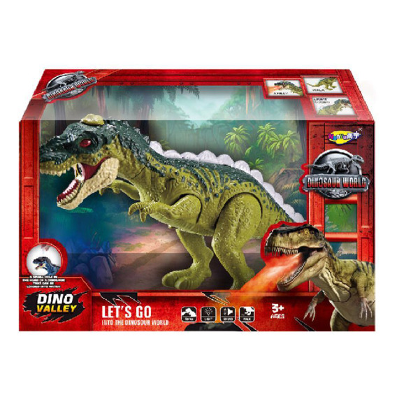 Dinosaurio T-rex Juguete Con Movimiento Sonidos Luz Y Fuego