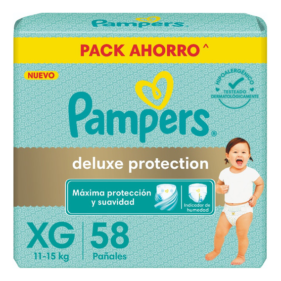 Pampers Premium Deluxe Talle Xg X 58un Pack Ahorro