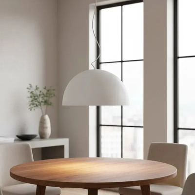 Colgante Media Esfera 60cm Large Blanca Cobre E-27 Ecl Blanco/cobre