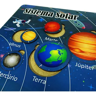 Jogo Educativo Tabuleiro Mdf Sistema Solar Encaixe