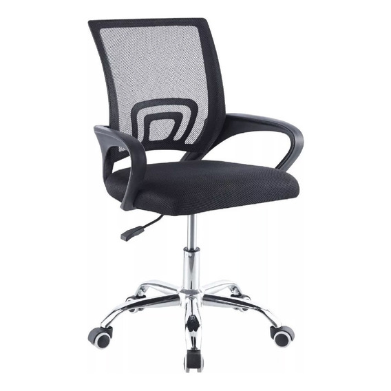 Silla De Escritorio Ergonomica Negra Tapizado Mesh Oficina Color Negro