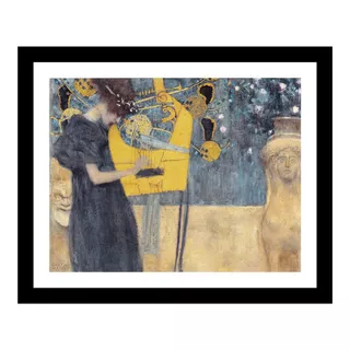 Cuadro La Musica Klimt 59x48 Cm Marco Vidrio Calidad Envio 