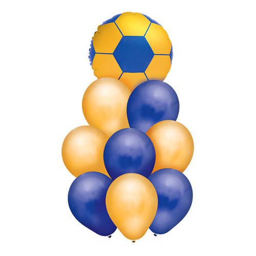 Set Globo Futbol Bostero X 9 Piezas (apto Helio) - Pasión Color Azul