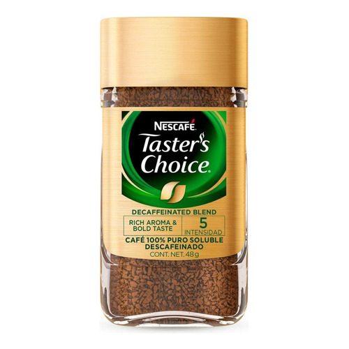 Café instantáneo descafeinado descafeinado Nescafé Taster´s Choice Decaffeinated Blend frasco 48 g