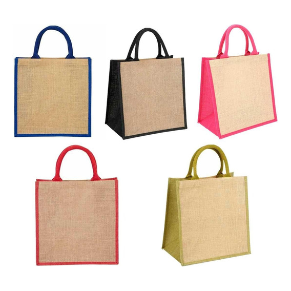 25 Bolsas De Yute Sagres Interior Plastificado Ecologica 