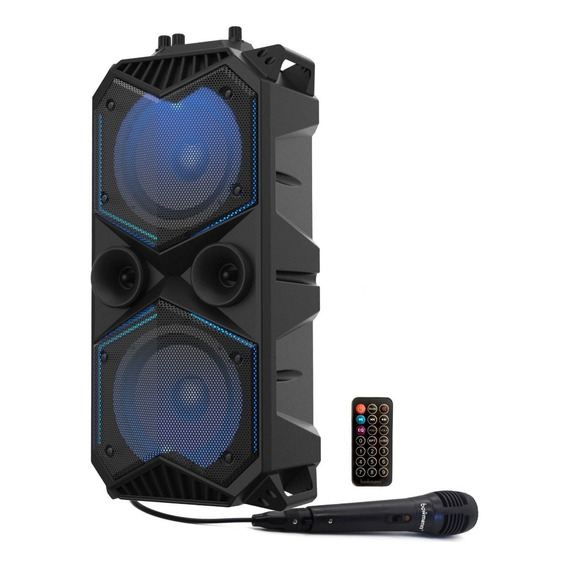 Parlante Bluetooth Portatil Karaoke Bafle Microfono Bowmann Color Negro